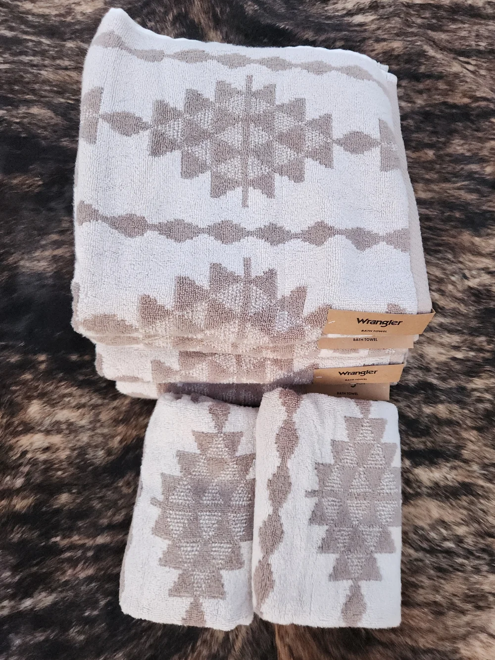 Wrangler Tan/Brown Southwestern Bath Towel Set